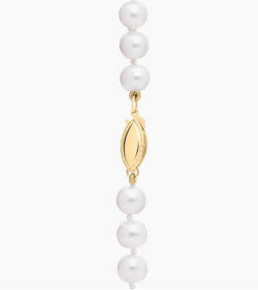 " Freshwater Cultured Pearl Strand With 14k Yellow Gold (6-6.5mm)