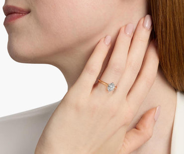 Classic Six-Prong Solitaire 1.00 ct natural Engagement Ring In 14K Yellow Gold Oval shape.