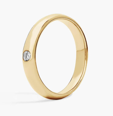 PRODUCT TYPE BAND Single Round Diamond Ring In 14k Yellow Gold (3.5 Mm, 1/4 Ct. Tw.)