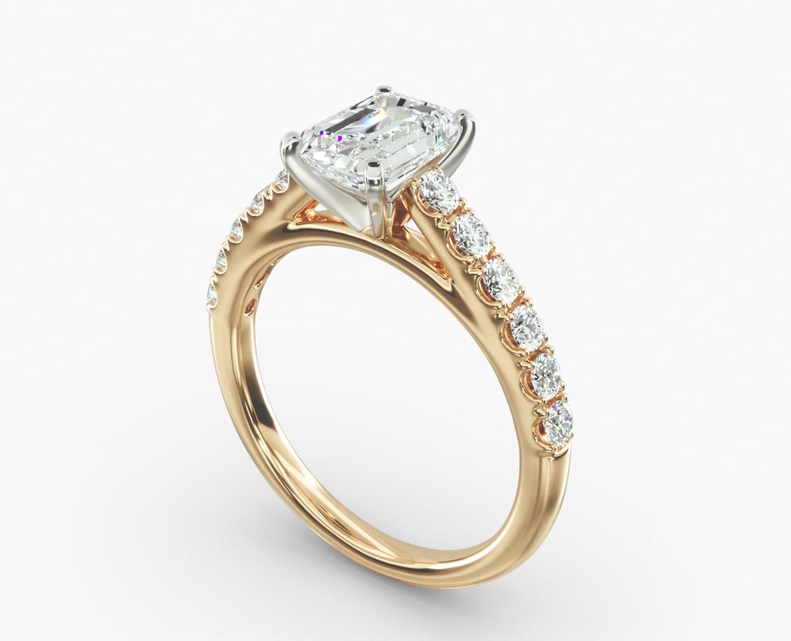 Diamond Engagement Ring In Oval shape 14KT Yellow Gold (1/2 Ct. Tw.)