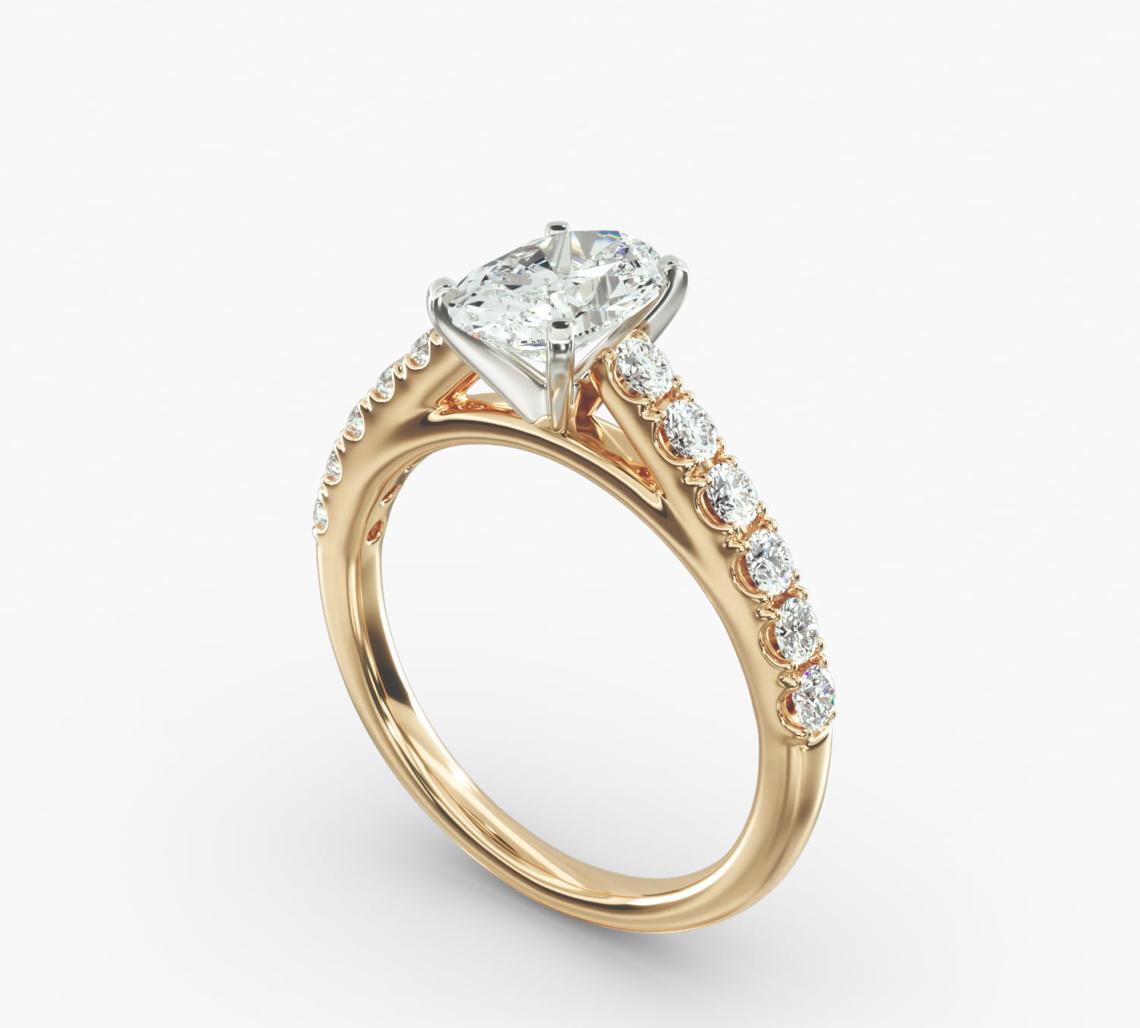 Diamond Engagement Ring In Emerald cut14KT Yellow Gold (1/2 Ct. Tw.)