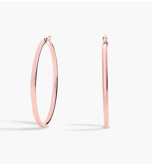 Medium Hoop Earrings In 14k Rose Gold (2 X 34 Mm)