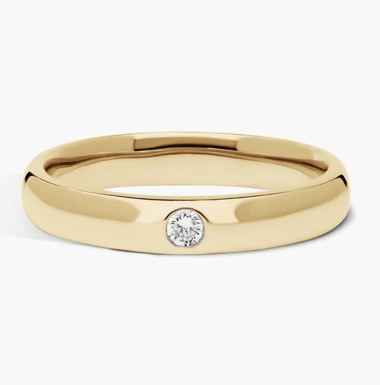 PRODUCT TYPE BAND Single Round Diamond Ring In 14k Yellow Gold (3.5 Mm, 1/4 Ct. Tw.)