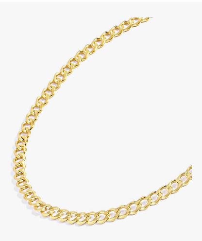 Kt Solid Yellow Gold Cuban Curb Link Chain Necklaces for Women and Men with Different Sizes (2.7mm, 3.6mm, 4.5mm, or 5.5mm) 2.7mm
