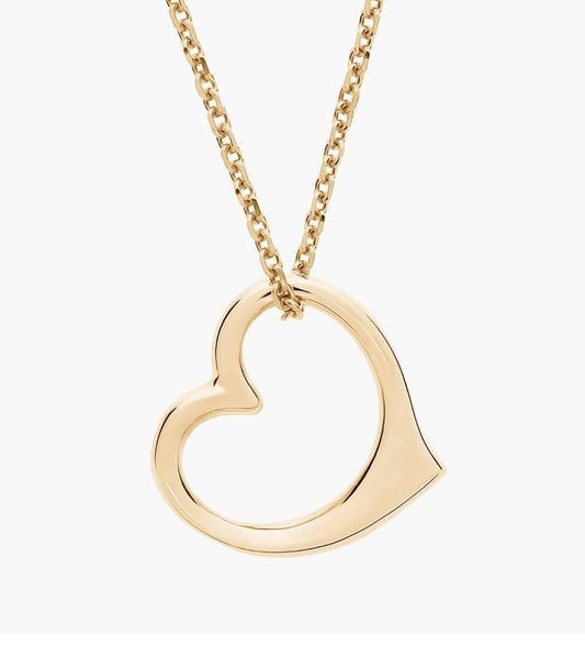 " Open Heart Pendant In 14k Yellow Gold