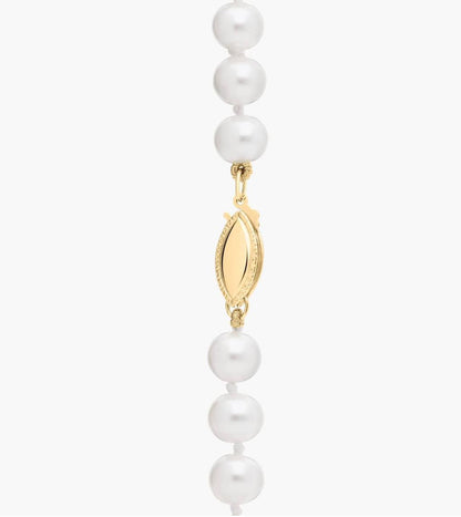 " Freshwater Cultured Pearl Strand With 14k Yellow Gold (6-6.5mm)