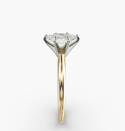 Classic Six-Prong Solitaire 1.00 ct natural Engagement Ring In 14K Yellow Gold Oval shape.