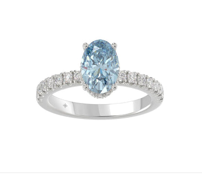DIAMOND CLARITY FG VS1/VS2 DIAMOND COLOR G-H TOTAL CARAT 0.25 (1/4CT) METAL COLOR YELLOW GOLD METAL TYPE 14K GENDER LADIES PRODUCT TYPE BAND 14K WHITE GOLD 2 1/2CT ROUND/OVAL DIAMOND LADIES RING (CENTER STONE OVAL BLUE Topez 2CT)