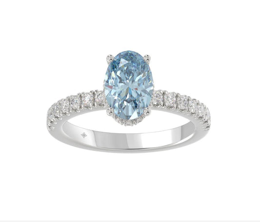 DIAMOND CLARITY FG VS1/VS2 DIAMOND COLOR G-H TOTAL CARAT 0.25 (1/4CT) METAL COLOR YELLOW GOLD METAL TYPE 14K GENDER LADIES PRODUCT TYPE BAND 14K WHITE GOLD 2 1/2CT ROUND/OVAL DIAMOND LADIES RING (CENTER STONE OVAL BLUE Topez 2CT)