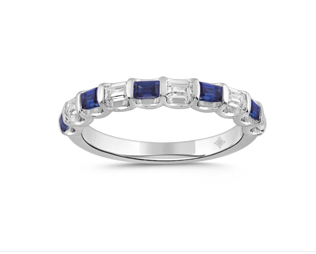 DIAMOND SHAPE 2 RUBY EMERALD DIAMOND GENDER LADIES PRODUCT TYPE RING 14K WHITE GOLD 1/2CT EMERALD DIAMOND LADIES BAND