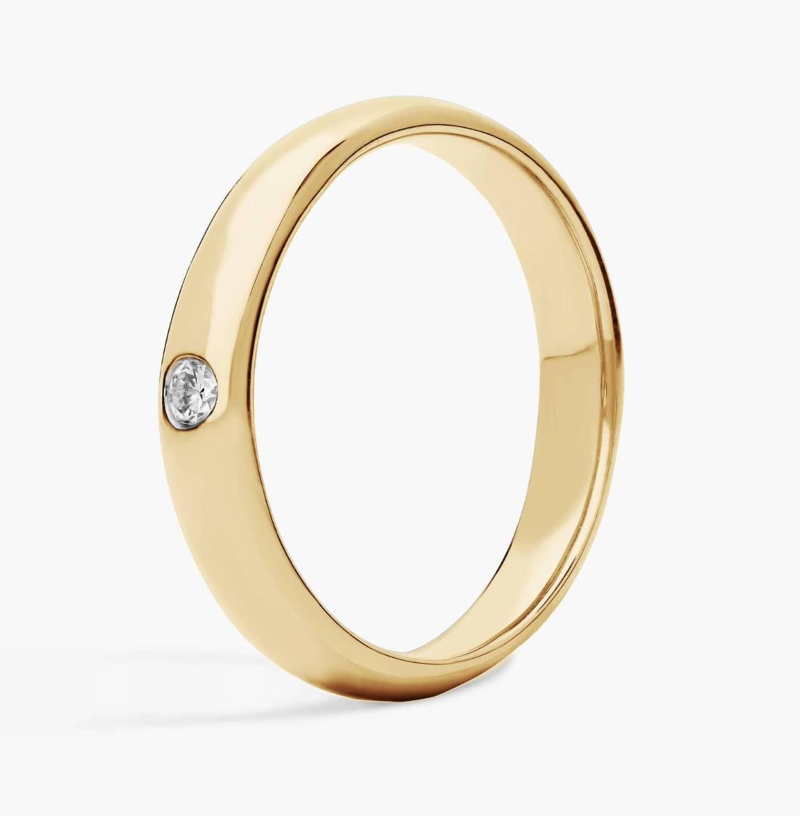 PRODUCT TYPE BAND Single Round Diamond Ring In 14k Yellow Gold (3.5 Mm, 1/4 Ct. Tw.)