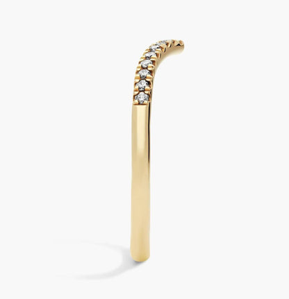 Diamond Chevron Stackable Fashion Ring In 14k Yellow Gold (1/10 Ct. Tw.)