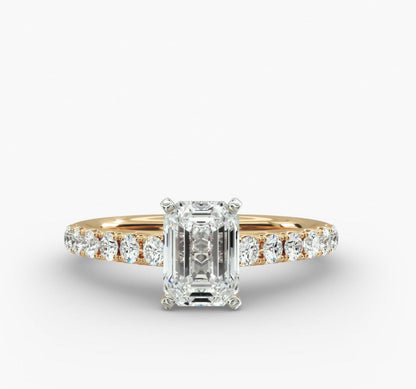 Diamond Engagement Ring In Emerald cut14KT Yellow Gold (1/2 Ct. Tw.)