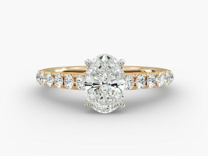 Diamond Engagement Ring In Oval shape 14KT Yellow Gold (1/2 Ct. Tw.)