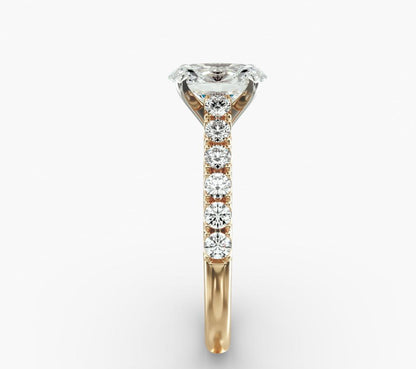 Diamond Engagement Ring In Oval shape 14KT Yellow Gold (1/2 Ct. Tw.)