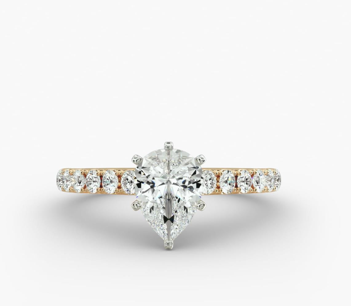 Diamond Engagement Ring In Pear shape 14kt Yellow Gold (1/2 Ct. Tw.)