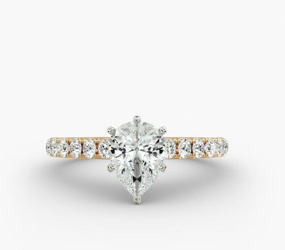 Diamond Engagement Ring In Pear shape 14kt Yellow Gold (1/2 Ct. Tw.)