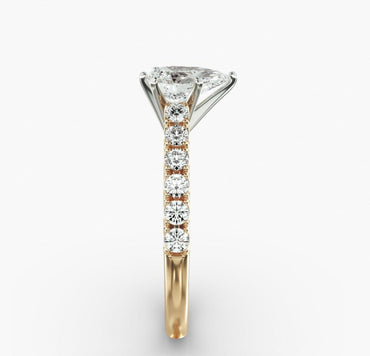 Diamond Engagement Ring In Pear shape 14kt Yellow Gold (1/2 Ct. Tw.)