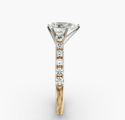 Diamond Engagement Ring In Pear shape 14kt Yellow Gold (1/2 Ct. Tw.)