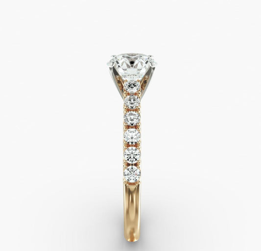 Diamond Engagement Ring In Princess cut 14KT Yellow Gold (1/2 Ct. Tw.)