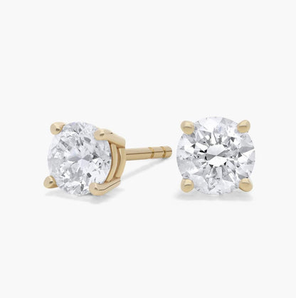 Diamond Stud Earrings In 14k Yellow Gold (1.00Ct. Tw.)