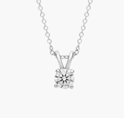 Double-Bail Diamond Solitaire Pendant In 14K White Gold (1/4 Ct. Tw. - H-I / SI1-SI2)