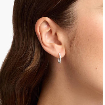 Inside Out Round Hoops, 1/2 Inch Diameter In 14K white gold Gold (1/2 Ct. Tw. - H-I / SI1-SI2) Natural Price for 0.25 ct
