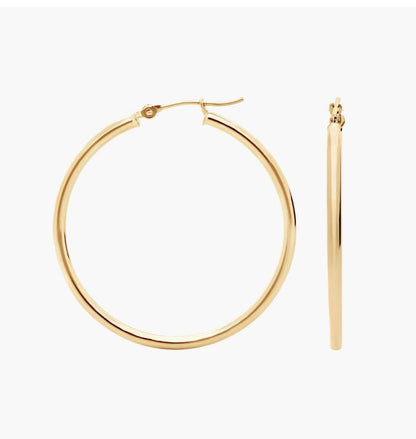 Medium Hoop Earrings In 14k Yellow Gold (2 X 34 Mm)