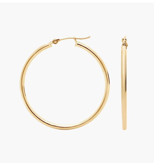 Medium Hoop Earrings In 14k Yellow Gold (2 X 34 Mm)