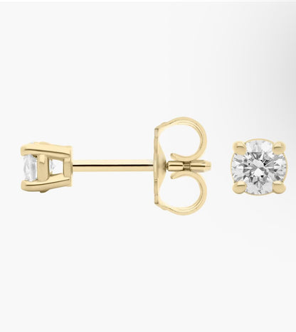 Diamond Stud Earrings In 14k Yellow Gold (0.2Ct. Tw.)